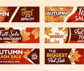 Banner autumn flash sale vector