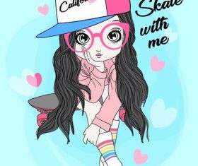 Beautiful cartoon girl vector