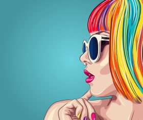 Beautiful girl card vector