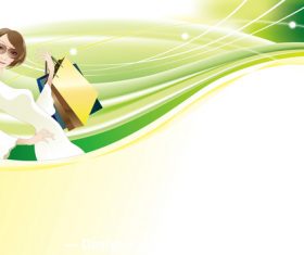 Beautiful girls shopping vector