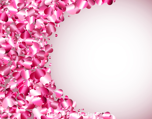 Beautiful valentine pink hearts background vector