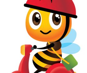 Bee delivery cartoon vector