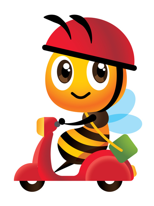 Bee delivery cartoon vector