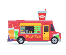 Beverage sale truck illustration vector