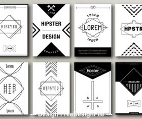 Black and white cover template vector