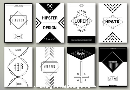 Black and white cover template vector