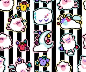 Black and white striped goodnight background vector