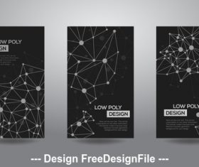 Black background geometric template card vector