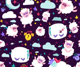 Black background good night patterns vector