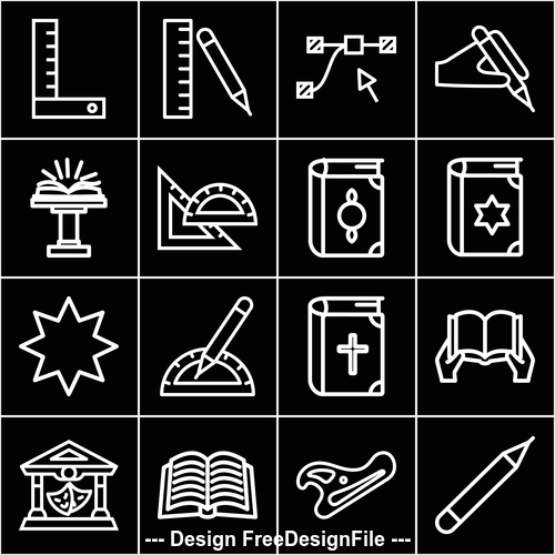 Black education element icon vector