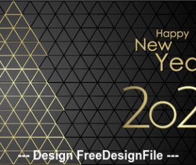 Black mesh background 2020 happy christmas vector