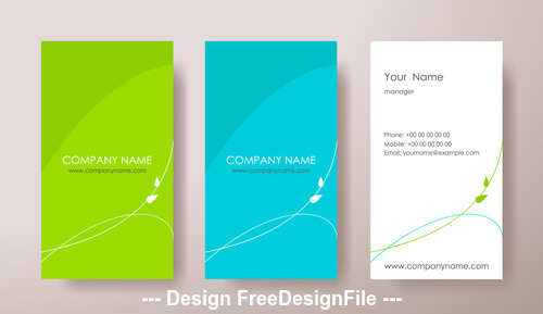 Blue and green and white business card design vector