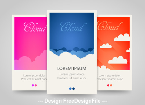 Blue and pink and red vertical banners vector