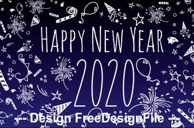 Blue background 2020 merry christmas vector