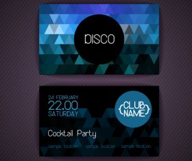 Blue background disci party flyer vector
