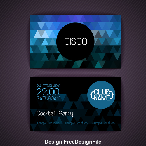 Blue background disci party flyer vector