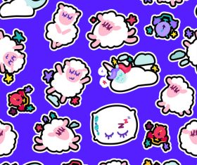 Blue background good night patterns vector