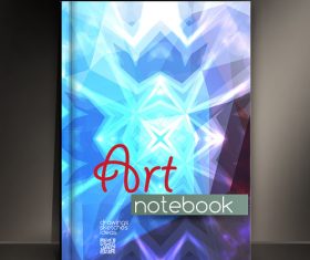 Blue background notebook cover vector