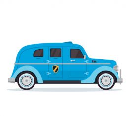 Blue cartoon car vector
