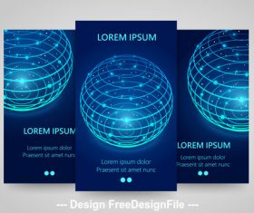 Blue earth vertical banners vector