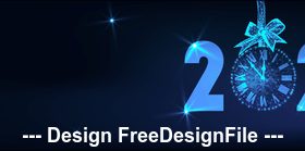 Blue shiny 2020 new year background vector