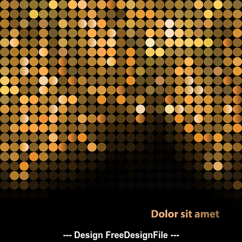 Bright background mosaic from gold particles vector 02