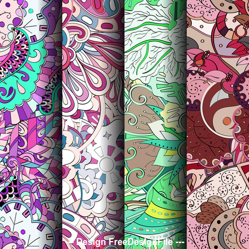 Bright color wallpaper seamless patterns vector