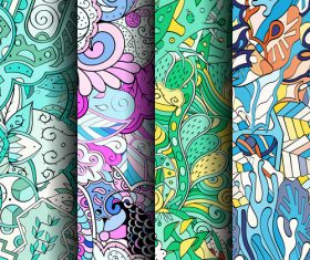 Bright wallpaper seamless patterns vector