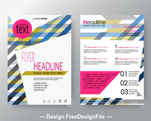 Brochure color striped background flyer design vector