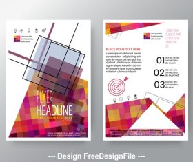 Brochure geometric pattern flyer design vector