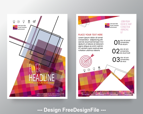 Brochure geometric pattern flyer design vector