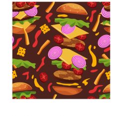 Burger frenzy pattern vector