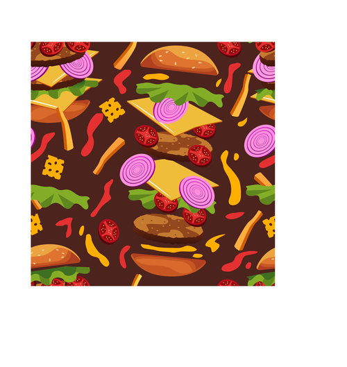 Burger frenzy pattern vector