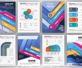 Business brochure template with infographic elements vector