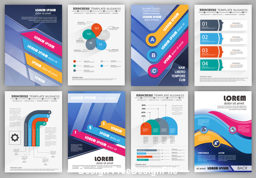 Business brochure template with infographic elements vector