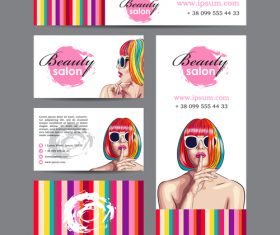 Business card female cover template vector