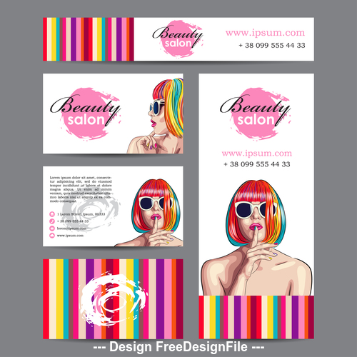 Business card female cover template vector