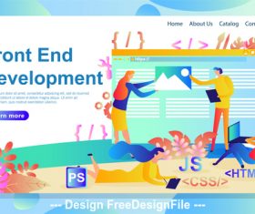Business front end development cartoon illustration vector