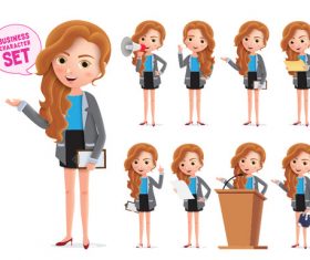 Business lady speech illustration vector