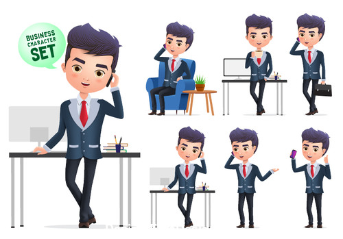 Business man cartoon illustration vector free download