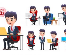 Business man illustration set vector