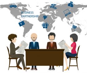 Business partnership template illustration vector