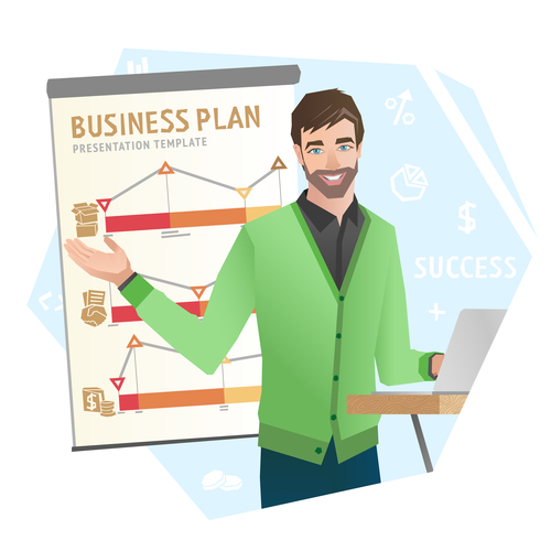 Business plan template illustration vector