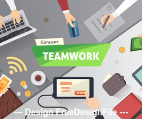Business teamwork template illustration vector