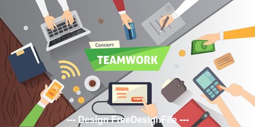 Business teamwork template illustration vector