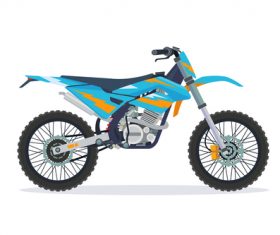 Cartoon Extreme motorcross bike cyan vector