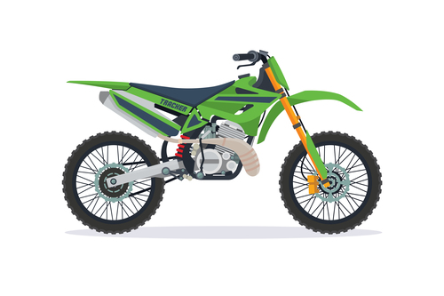 Cartoon Extreme motorcross bike green vector