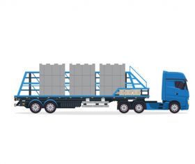 Cartoon Industrial trailer truck vector