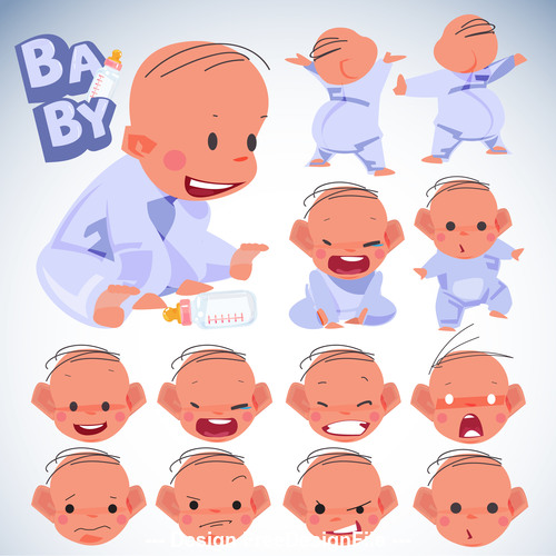 Cartoon babycharacter illustration vector