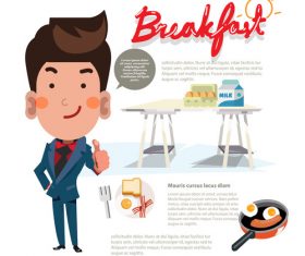 Cartoon breakfast illustration vector